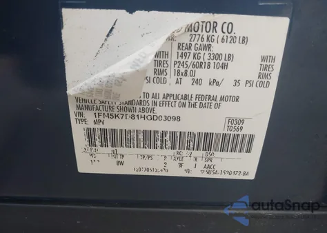 2017 Ford Explorer Xlt z USA, uszkodzony, nr VIN 1FM5K7D81HGD03098